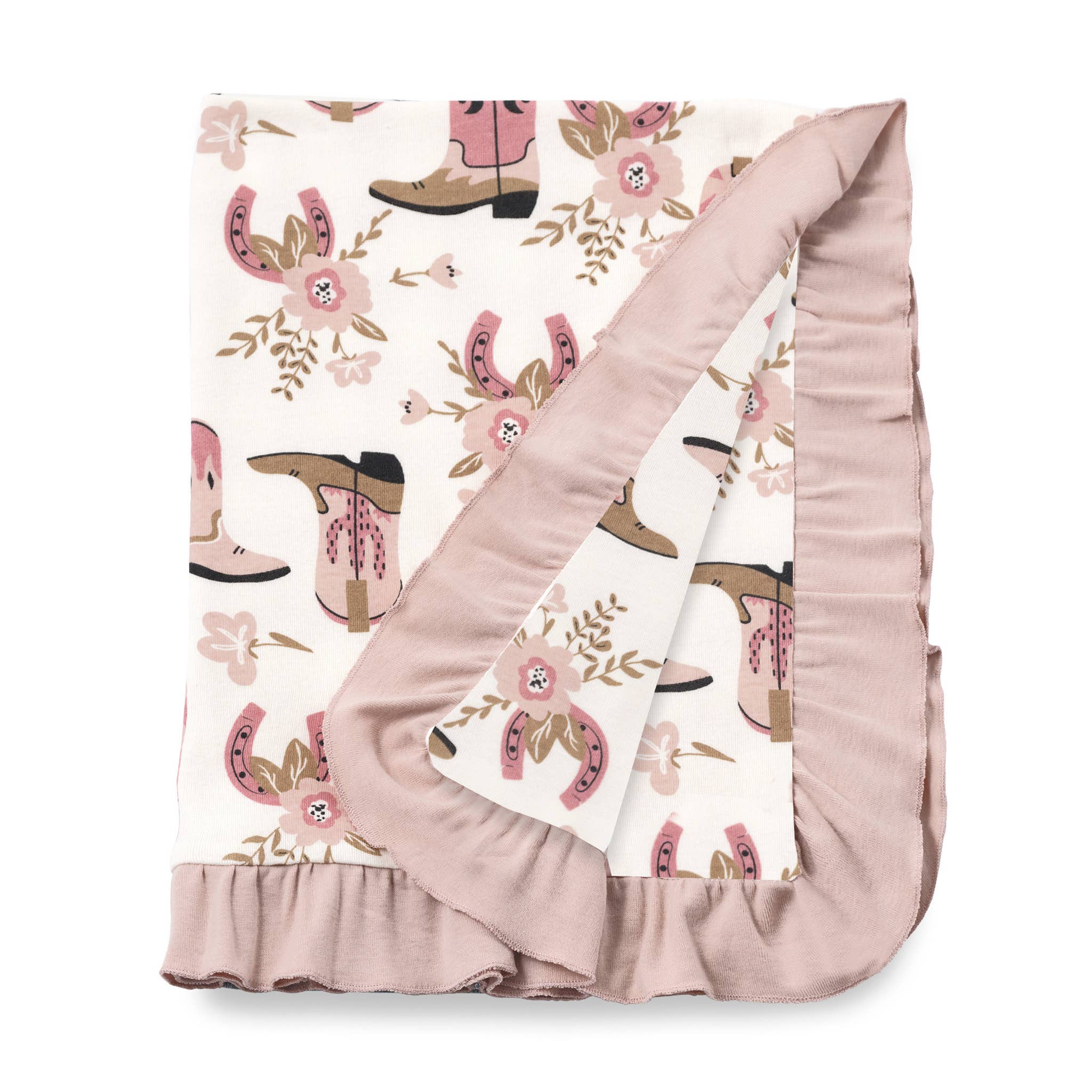 Wild West Collection - 'Cowgirl Boots' Bamboo Baby Blanket