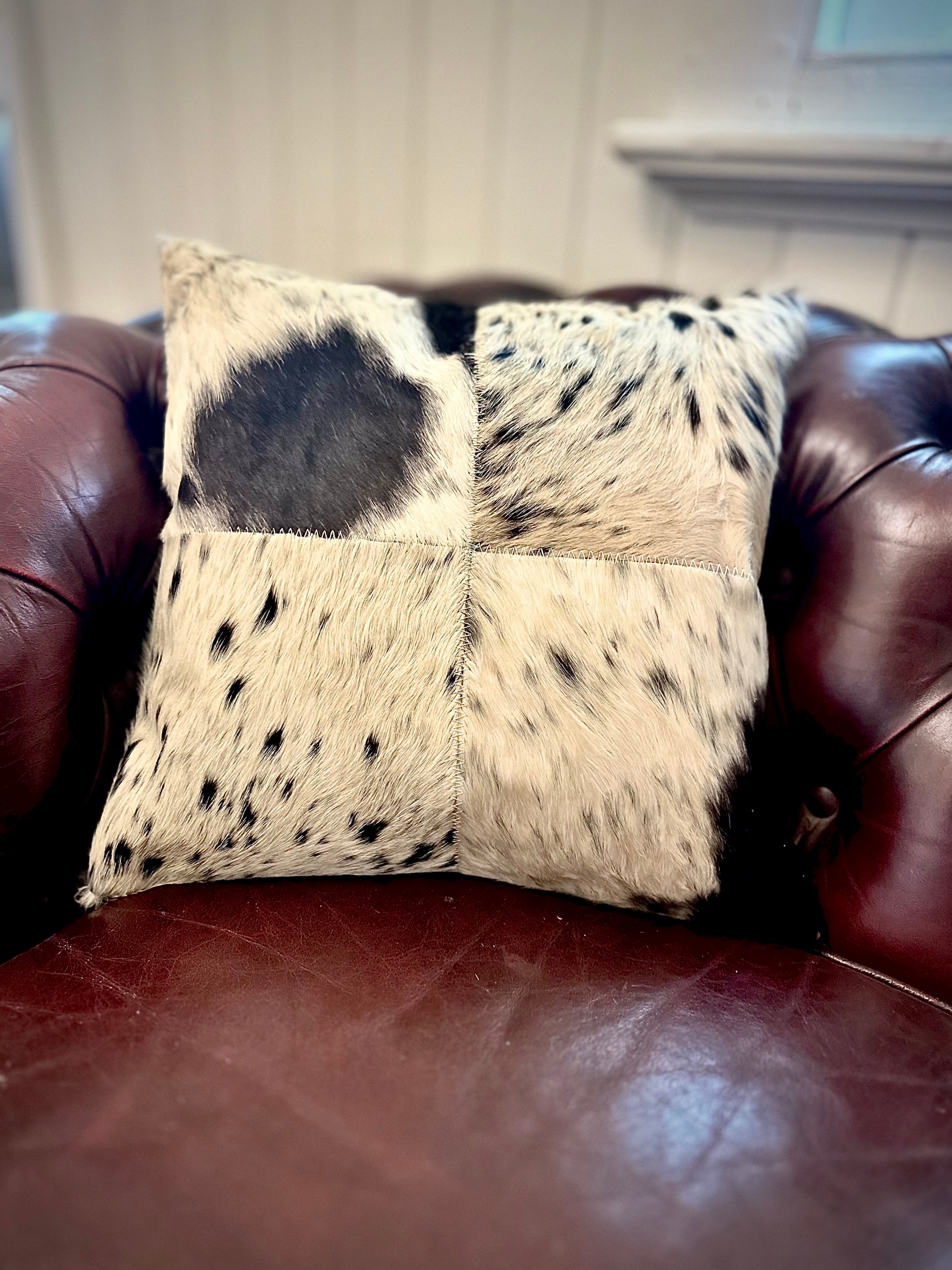 Cowhide Cushion Cover - B&W