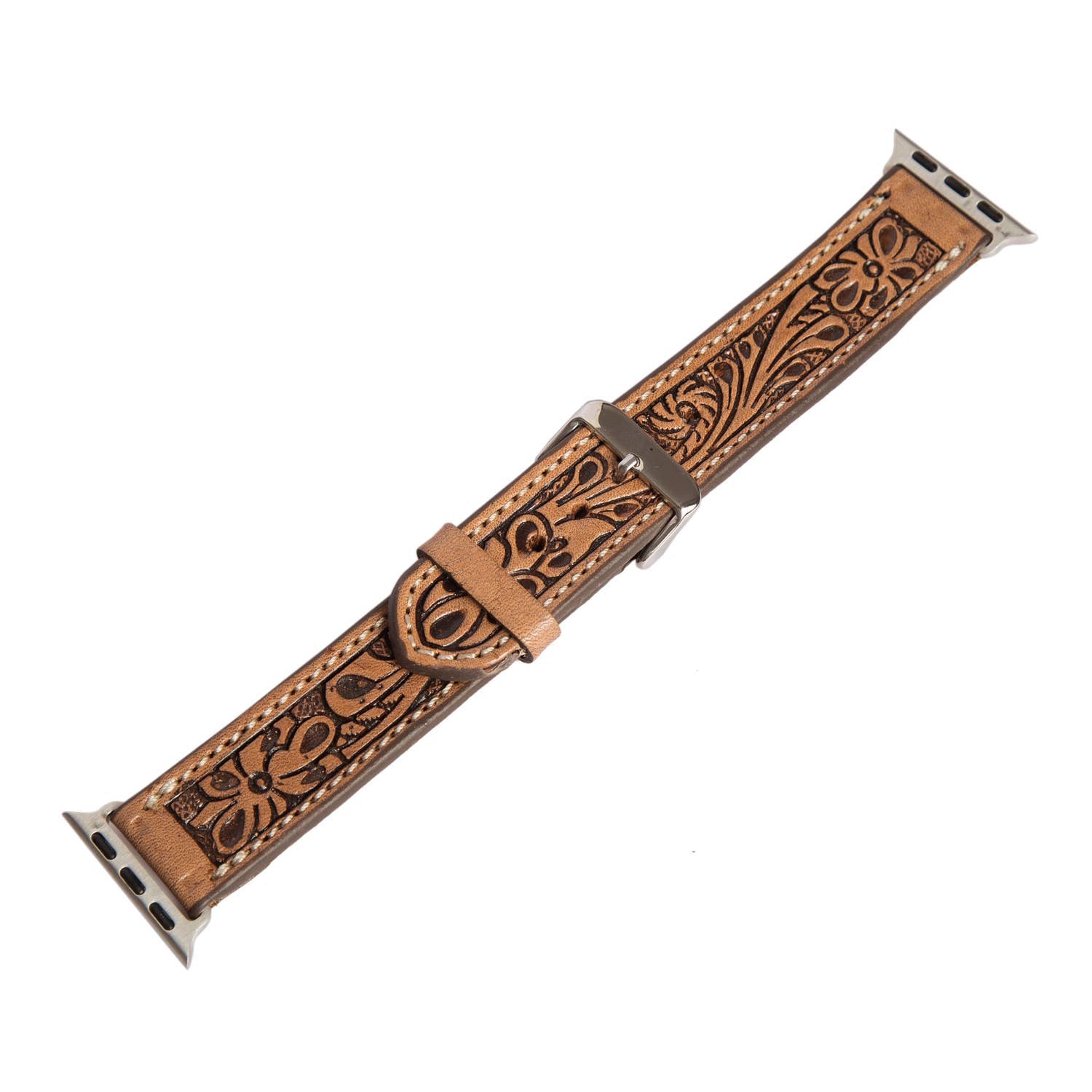 Tooled Leather Apple Watch Strap