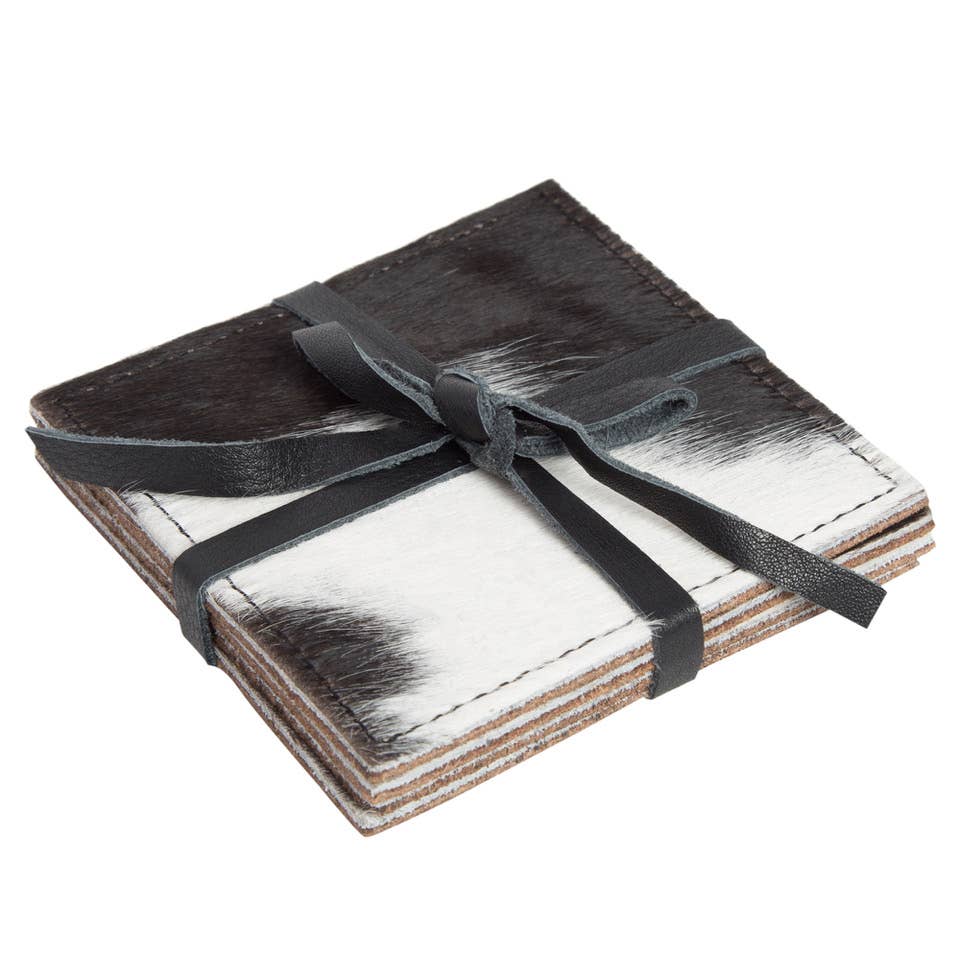 Cowhide Coaster Set of 4