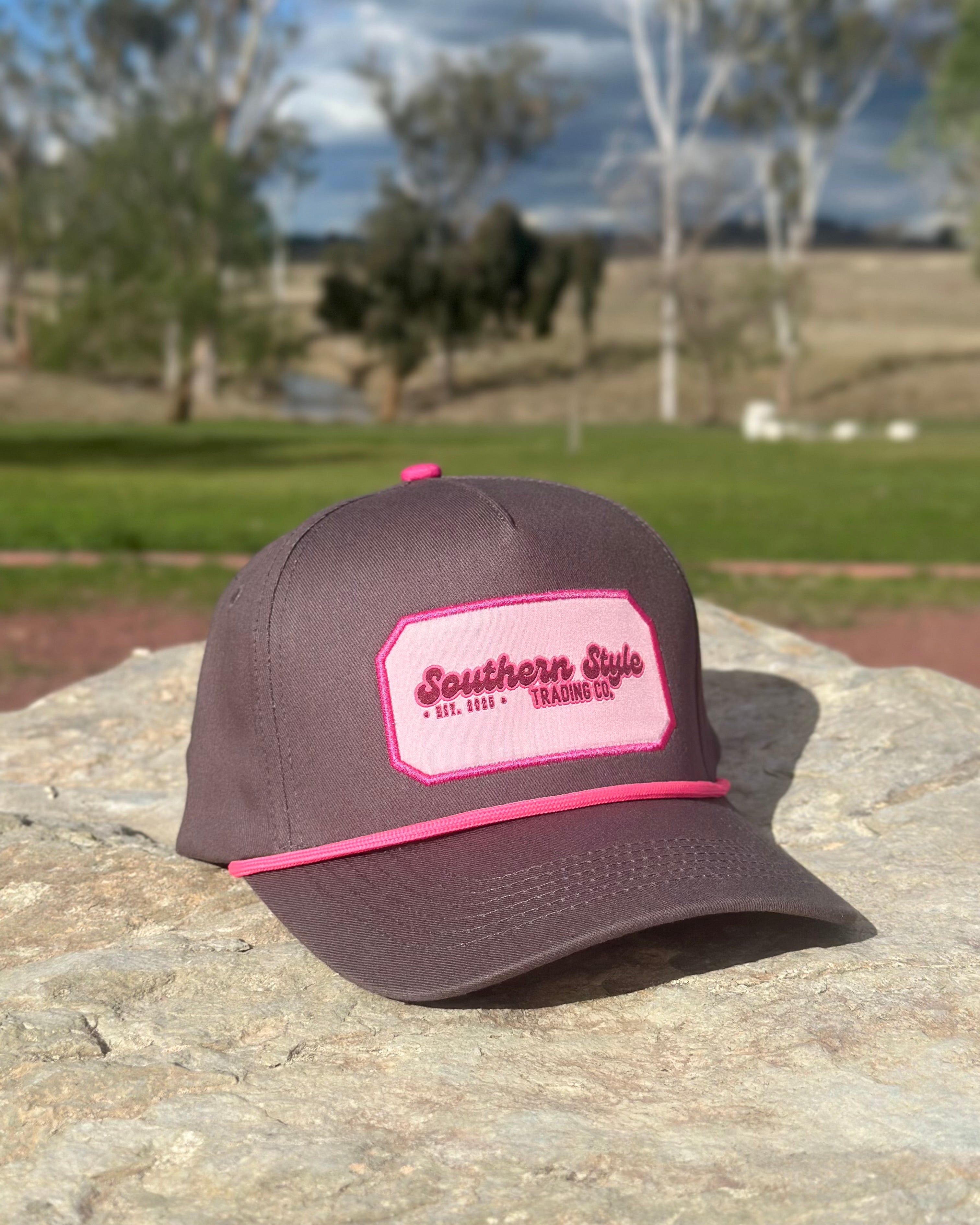 Rope Cap - Grey & Pink