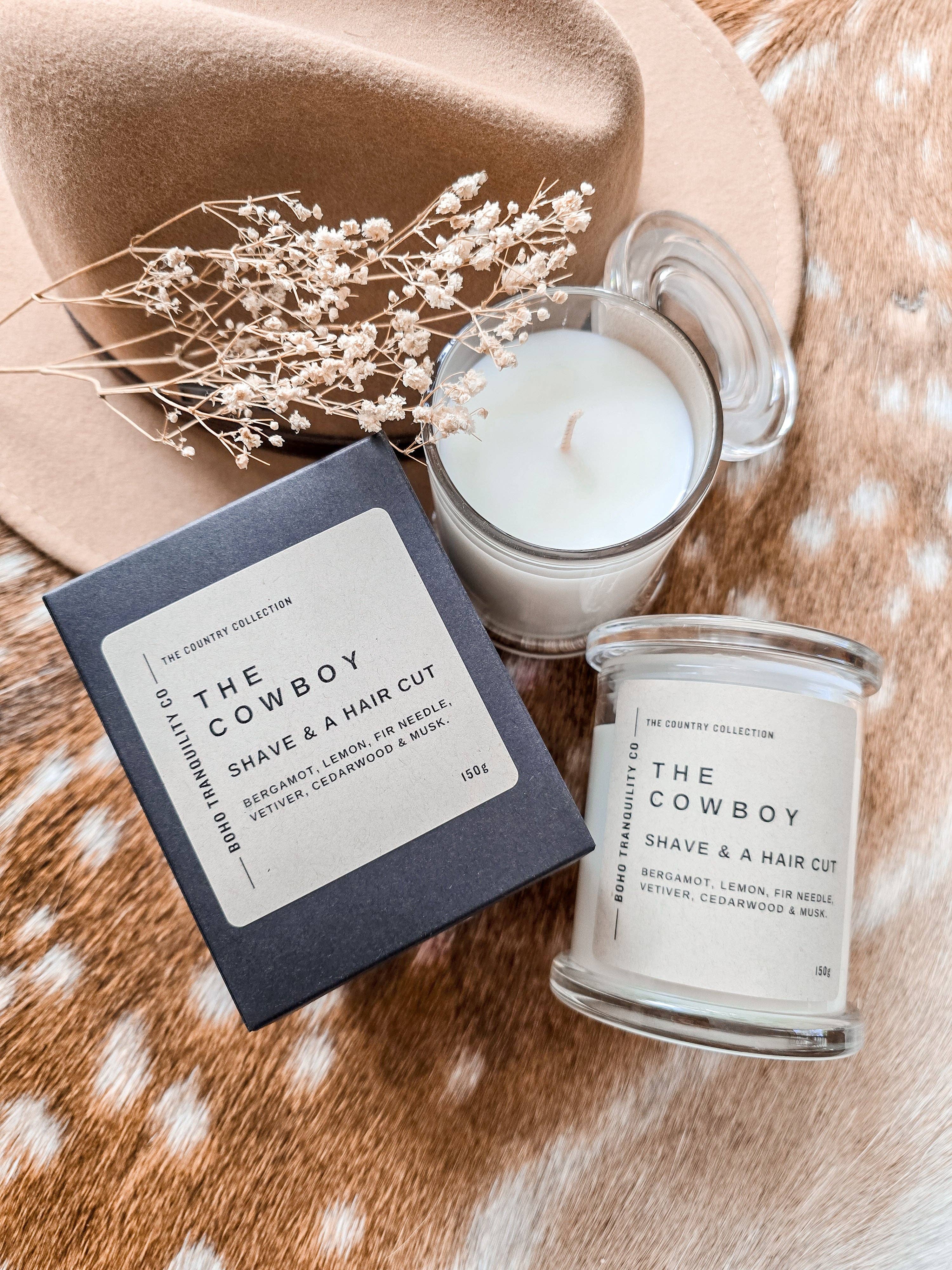 THE COUNTRY COLLECTION: THE COWBOY - 150G GLASS CANDLE