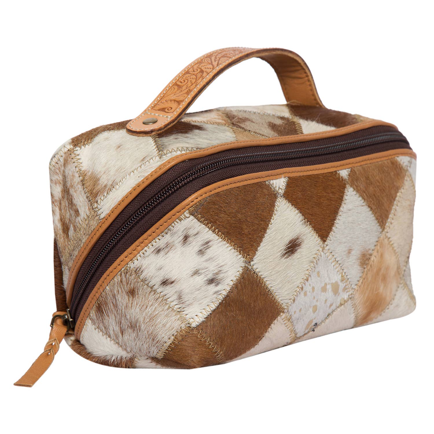 Patchwork Cowhide Cosmetics Bag