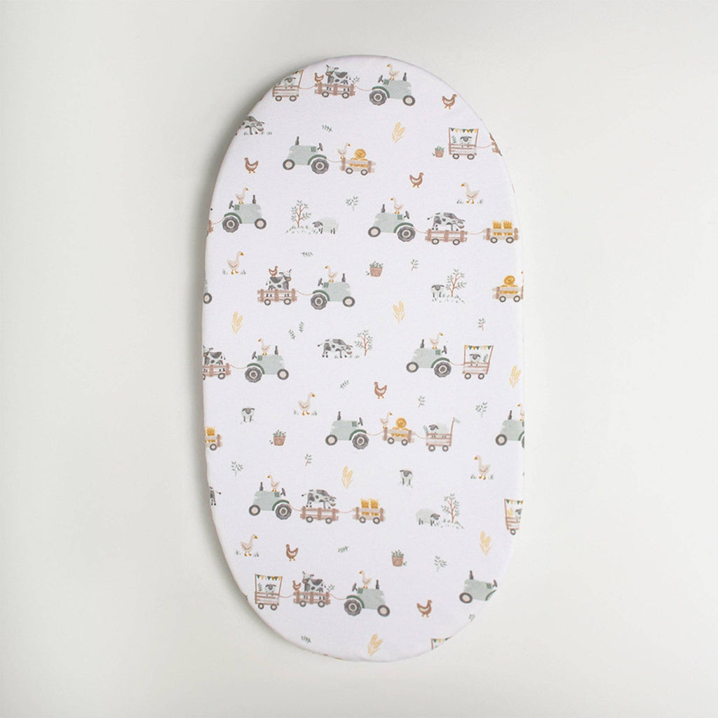 Organic Bedside Sleeper Fitted Sheet - Tractor Ride