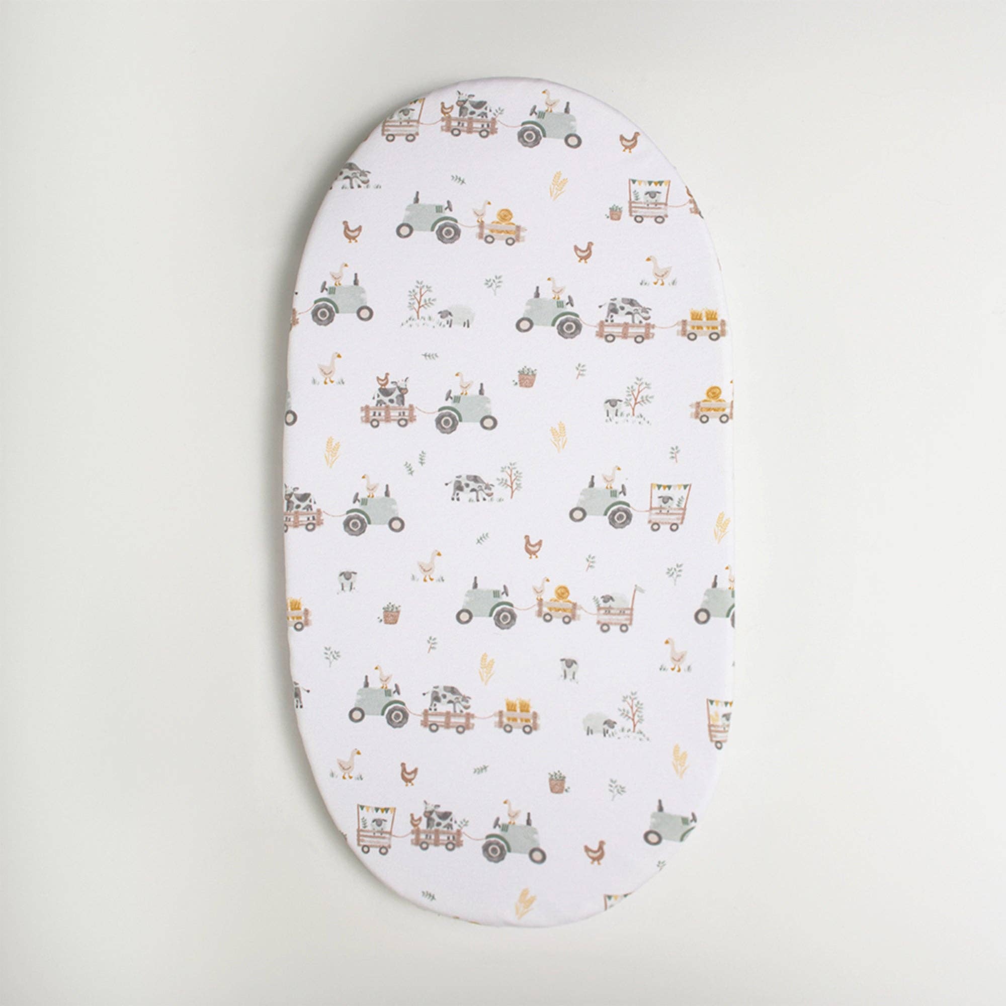 Organic Bedside Sleeper Fitted Sheet - Tractor Ride