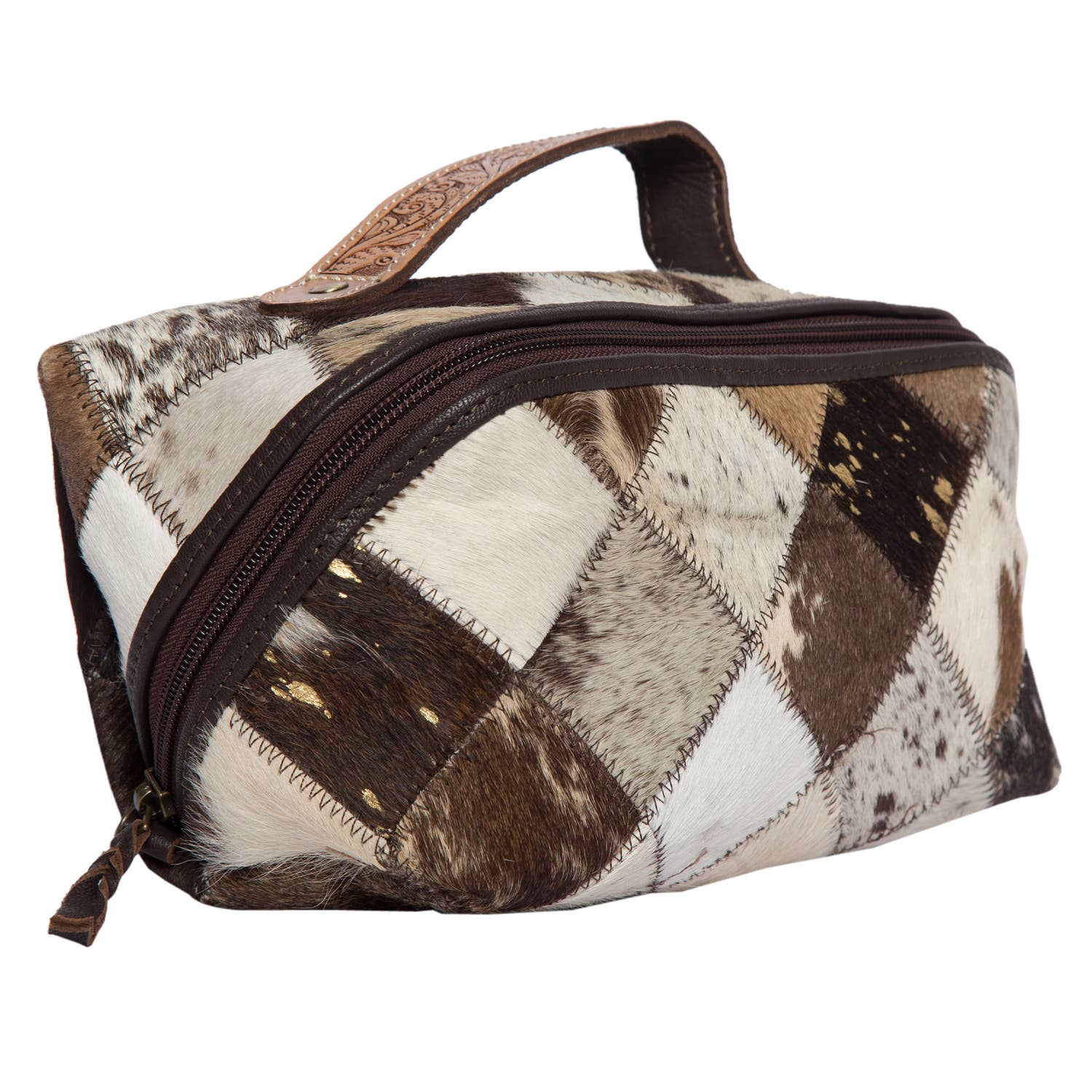 Patchwork Cowhide Cosmetics Bag