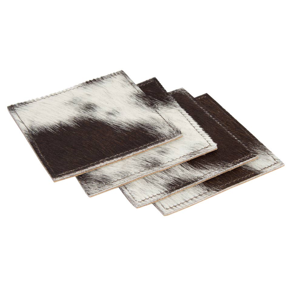 Cowhide Coaster Set of 4