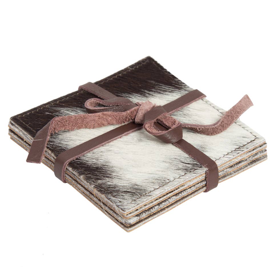 Cowhide Coaster Set of 4