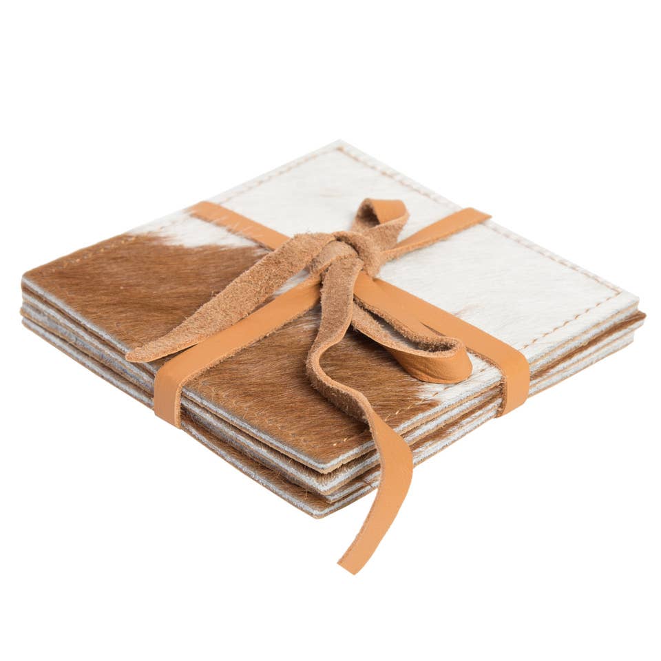 Cowhide Coaster Set of 4
